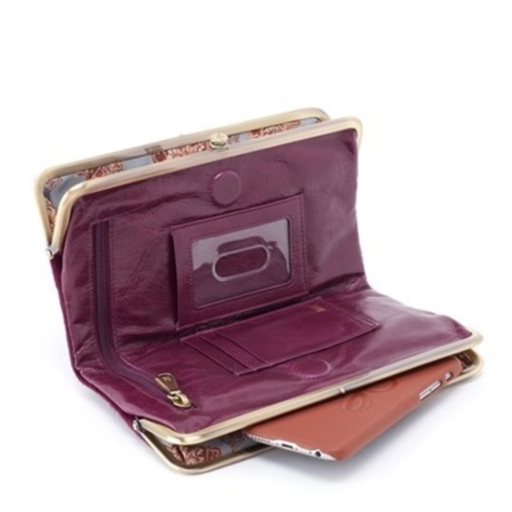 NWT HOBO Lauren Calf Hair Leather Wallet - Picture 6 of 8